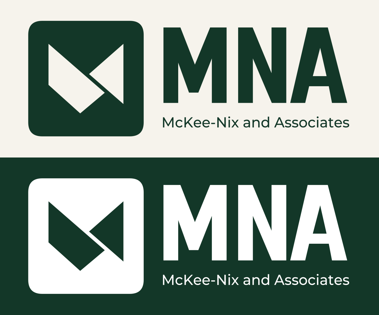 Final MNA identity in forest green and ivory